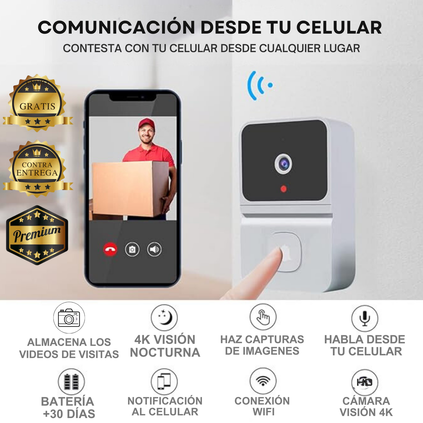 Timbre Inalámbrico con Cámara | Transmisión y Notificación al celular